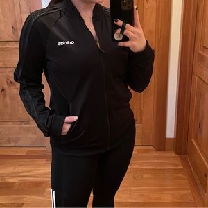 All black adidas zip